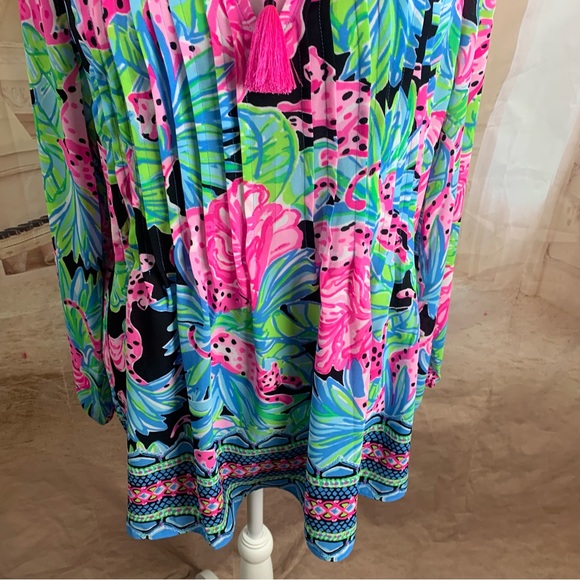 NEW Lilly Pulitzer Marilina Long Sleeve Tunic Onyx Jaguar Jungle Enginee… - Picture 7 of 11